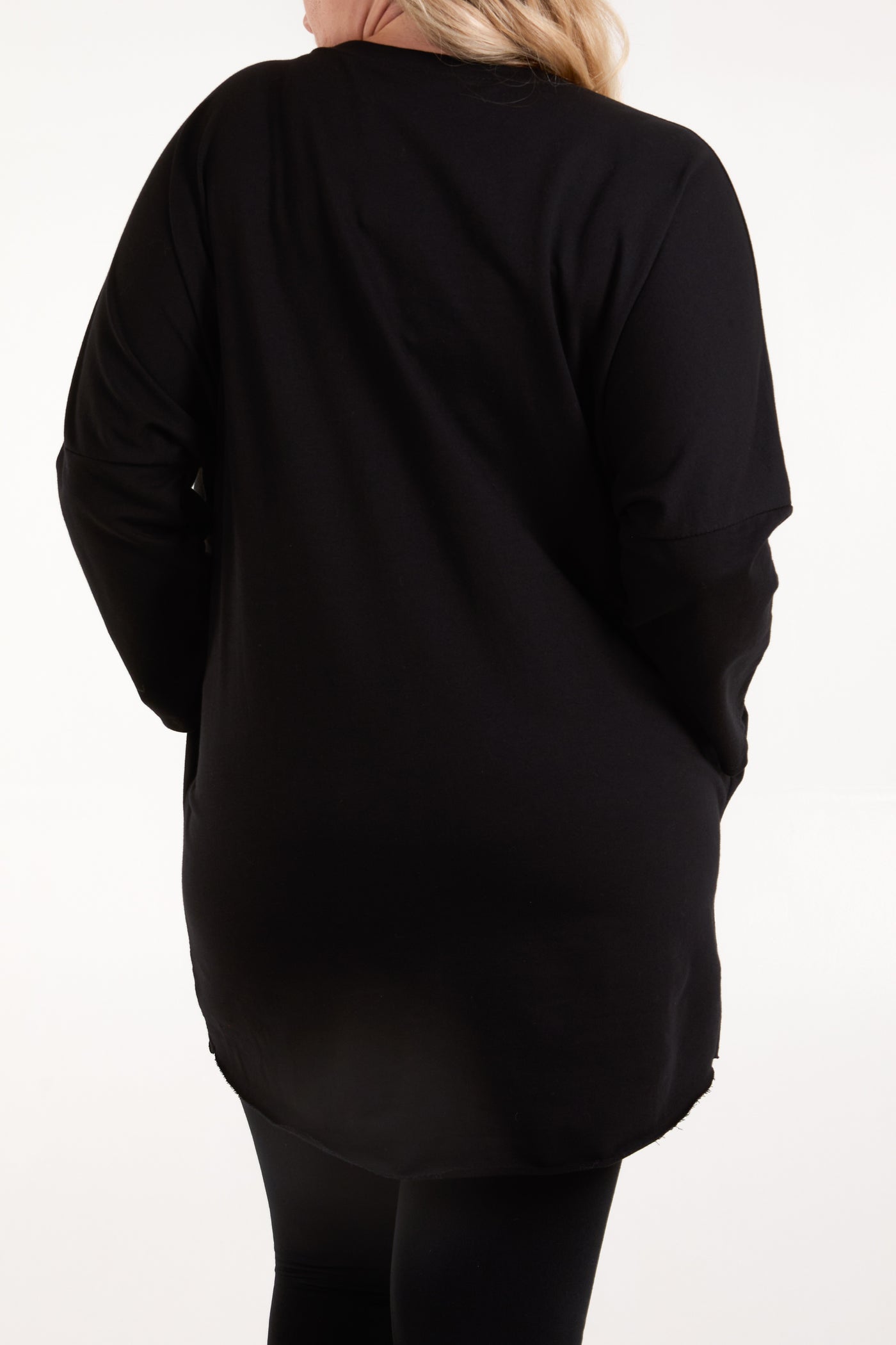 Black Sequin Bow Jumper with Pockets