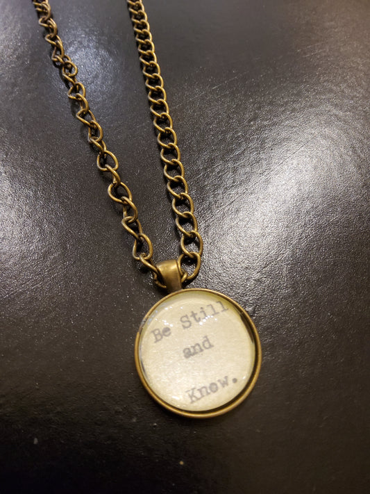 'Be Still and Know' Bronze Necklace