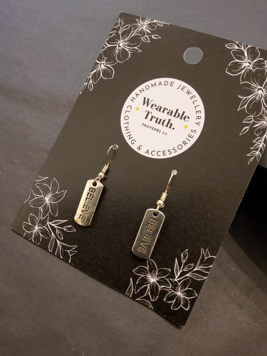 Wearable Truth Statement Word Earrings