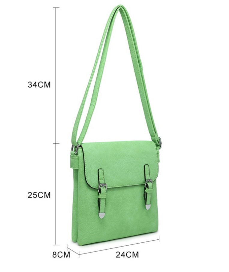 Brown Dual Buckle Crossbody Bag