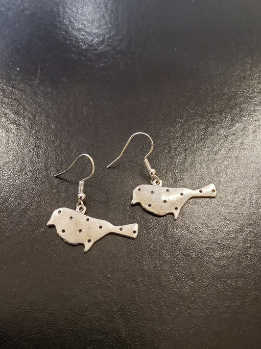 Silver Robin Bird Earrings