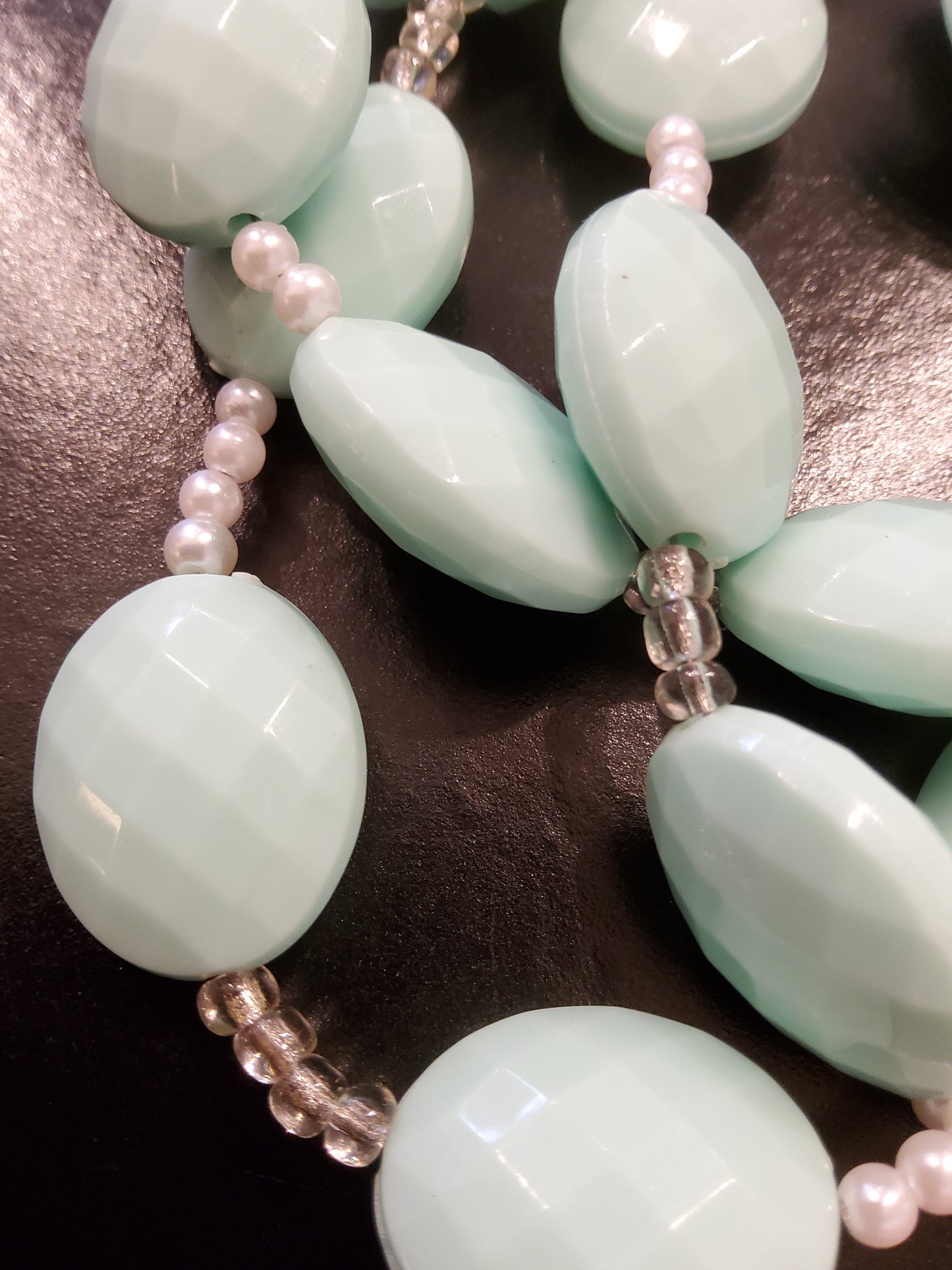 Mint Green Plaited Beaded Bracelet