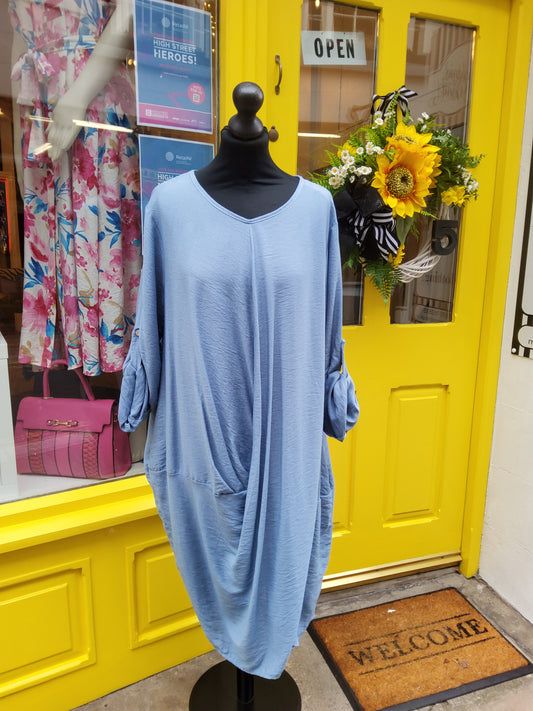 Twisted Front Long Sleeve Dress