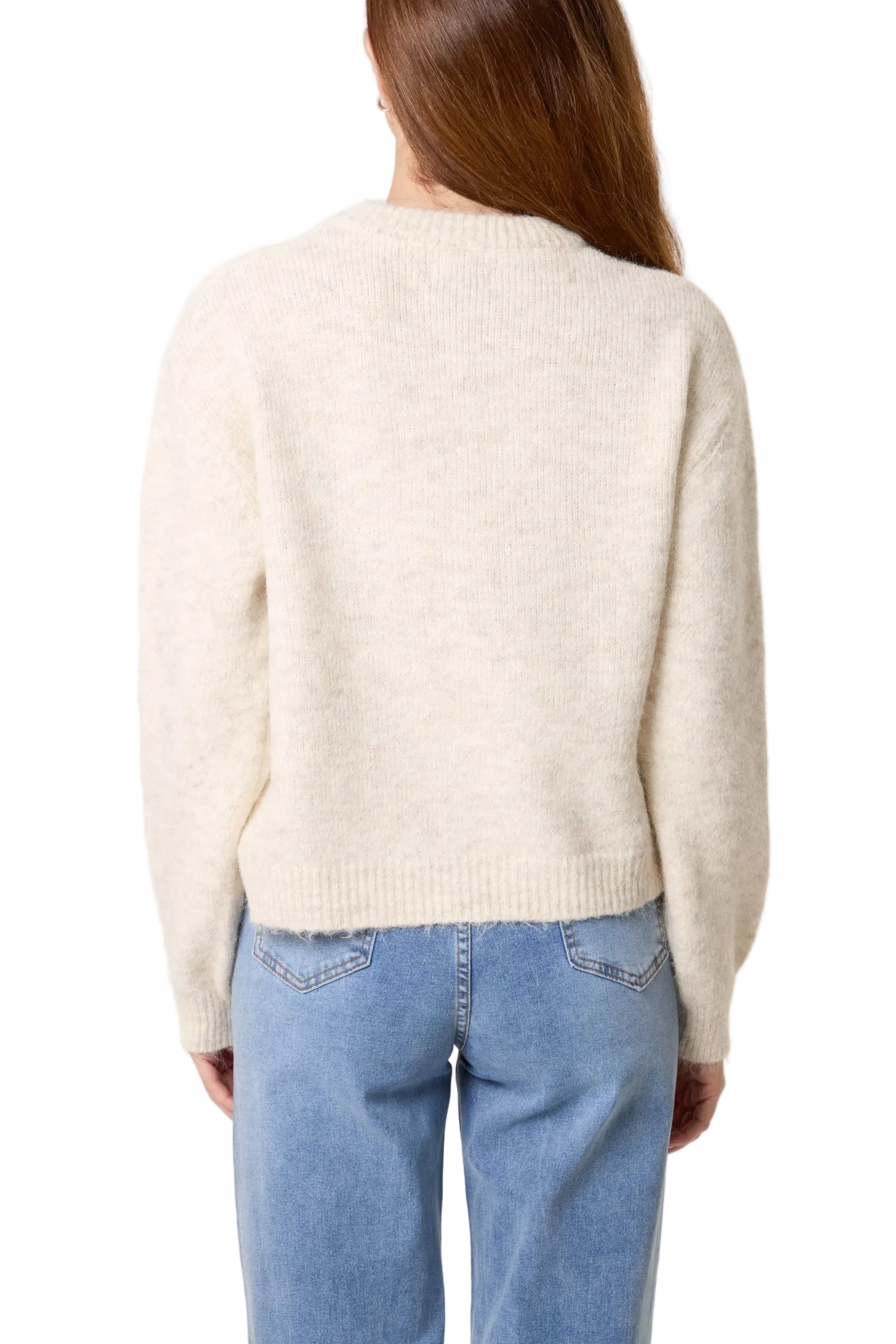 Brown and Cream Heart Crew Neck Jumper