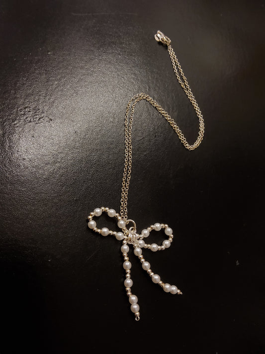 Beaded Bow Necklace