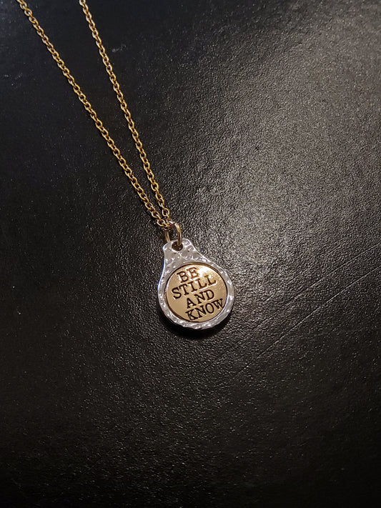 'Be Still and Know' Gold Necklace