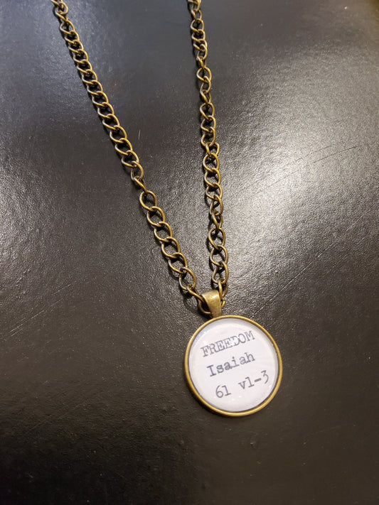 FREEDOM (Isaiah 61) Bronze Necklace