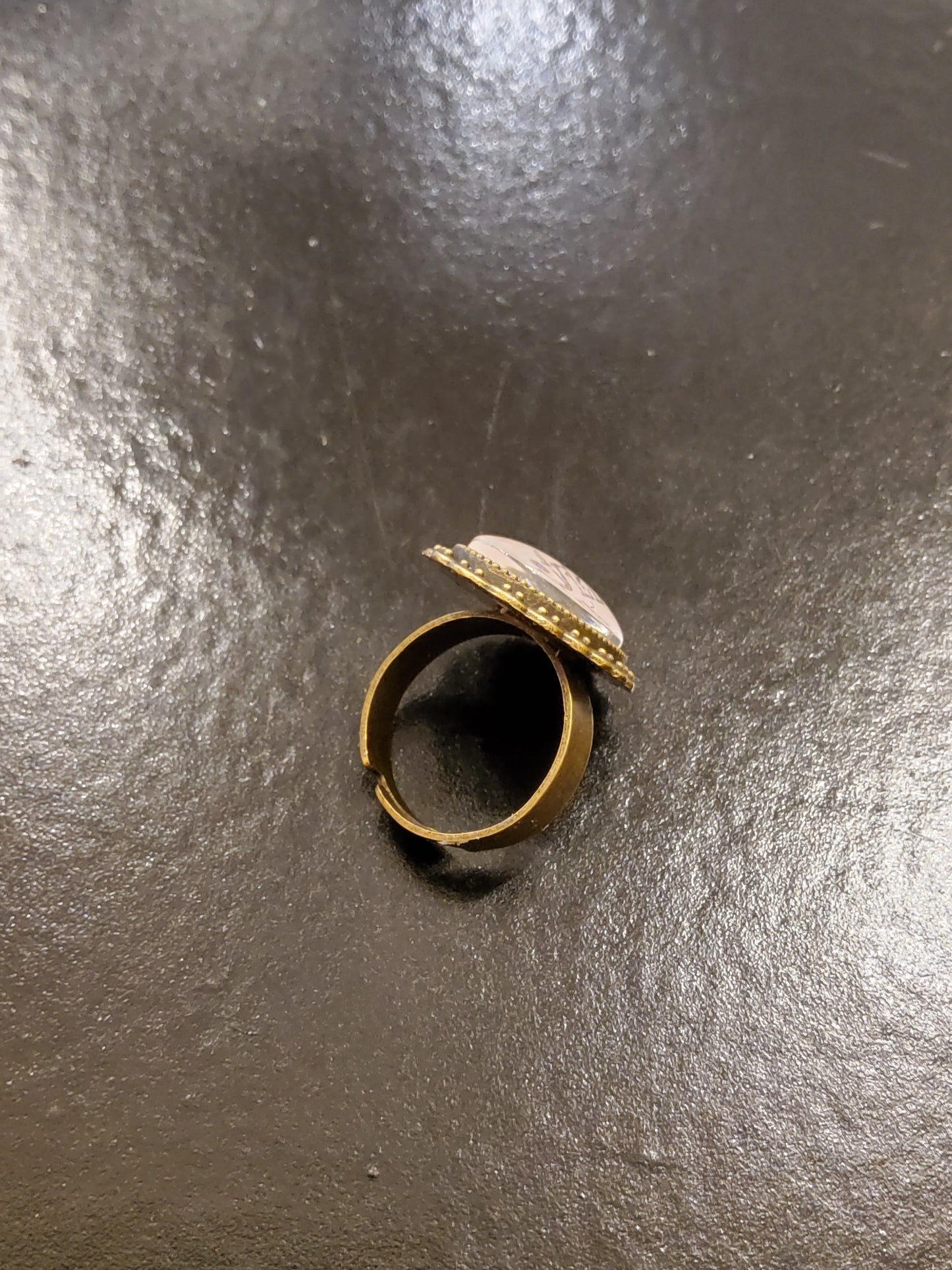 'Loved' Small Circular Ring