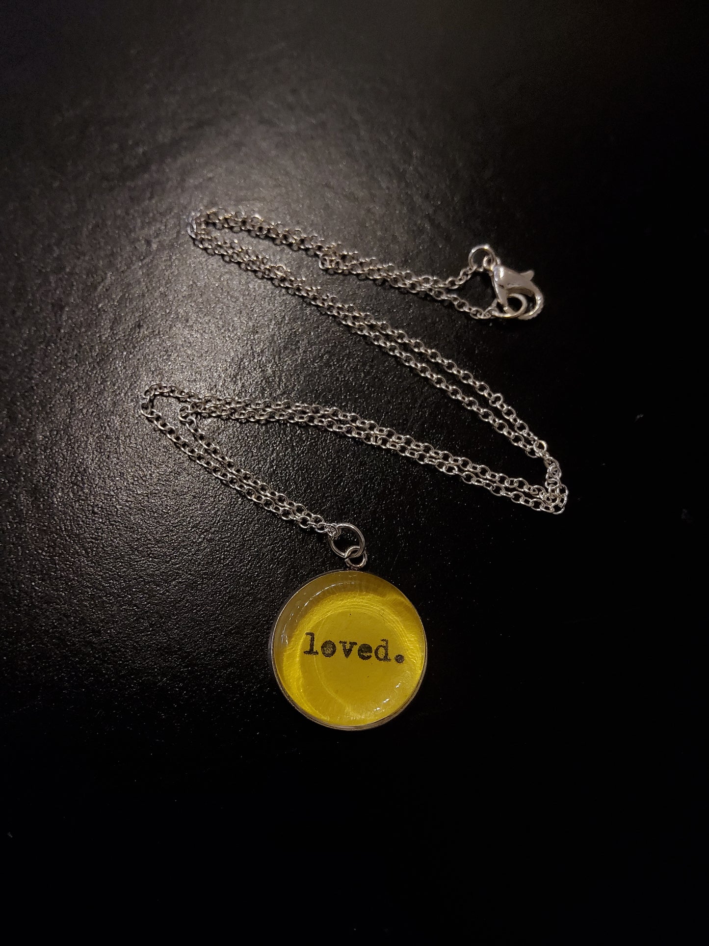 'Loved' Yellow Pendant Necklace