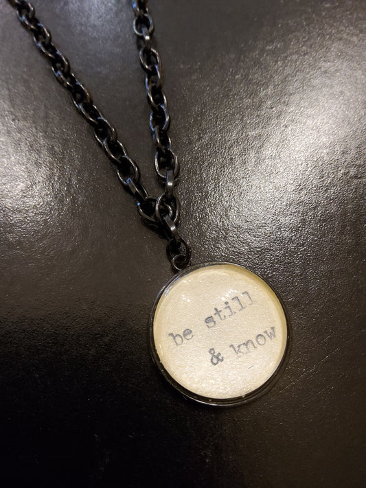 'Be Still and Know' Black Chain Necklace