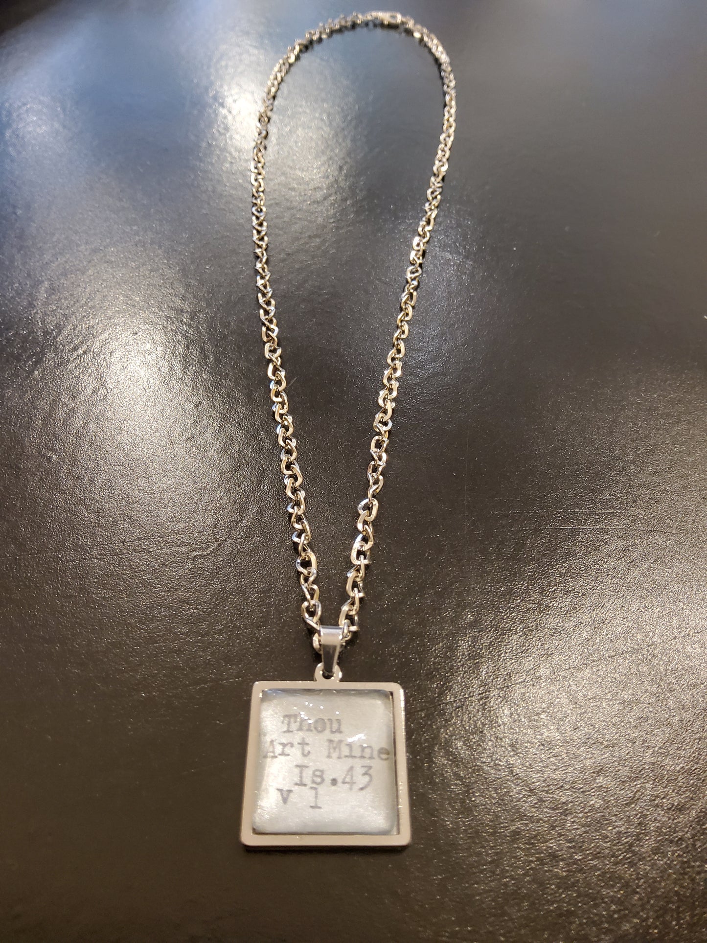 Thou Art Mine Square Pendant Necklace