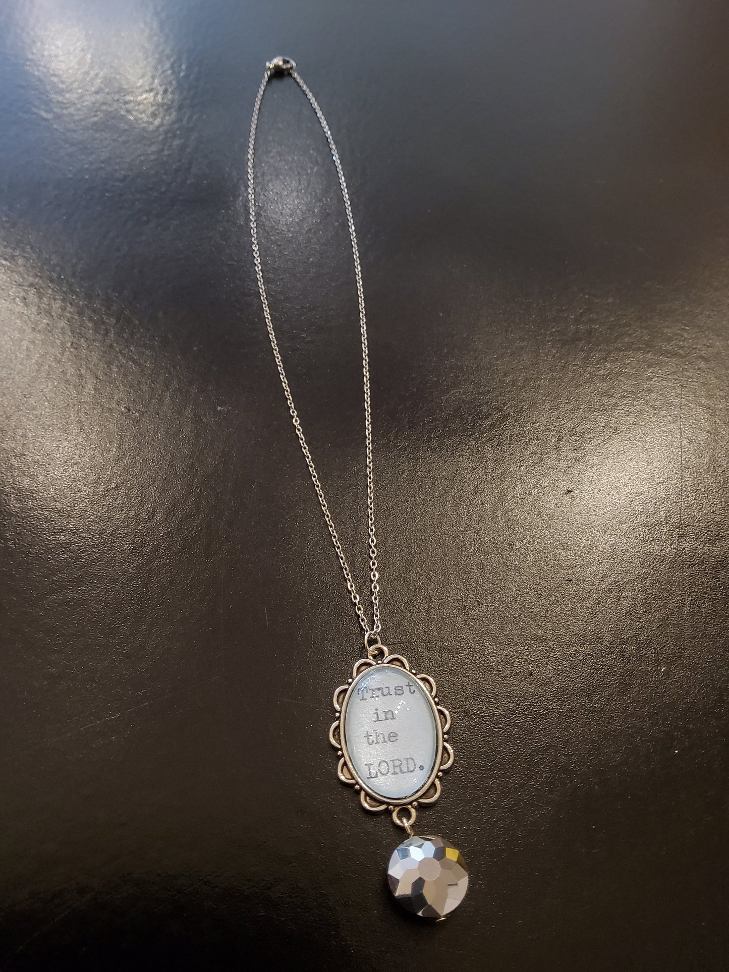 'Trust in the Lord' Silver Gem Necklace