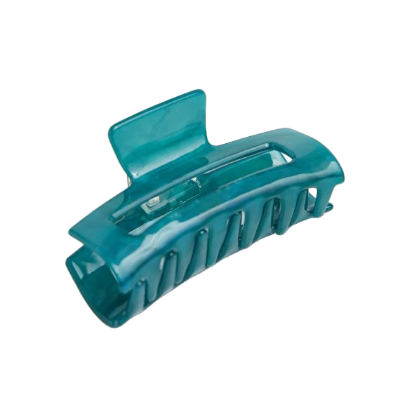 Teal Rectangle Claw Clip