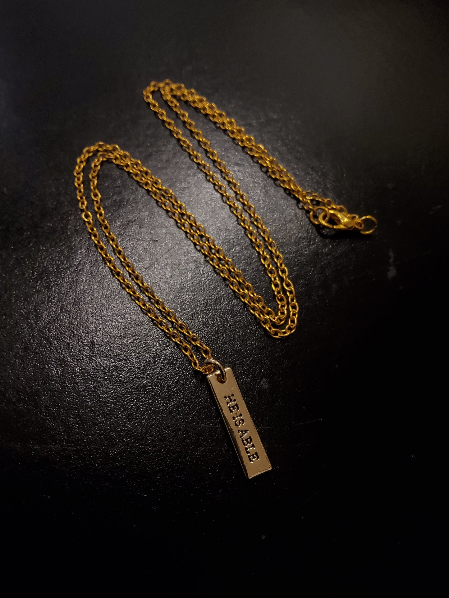 'He is Able' Gold Necklace