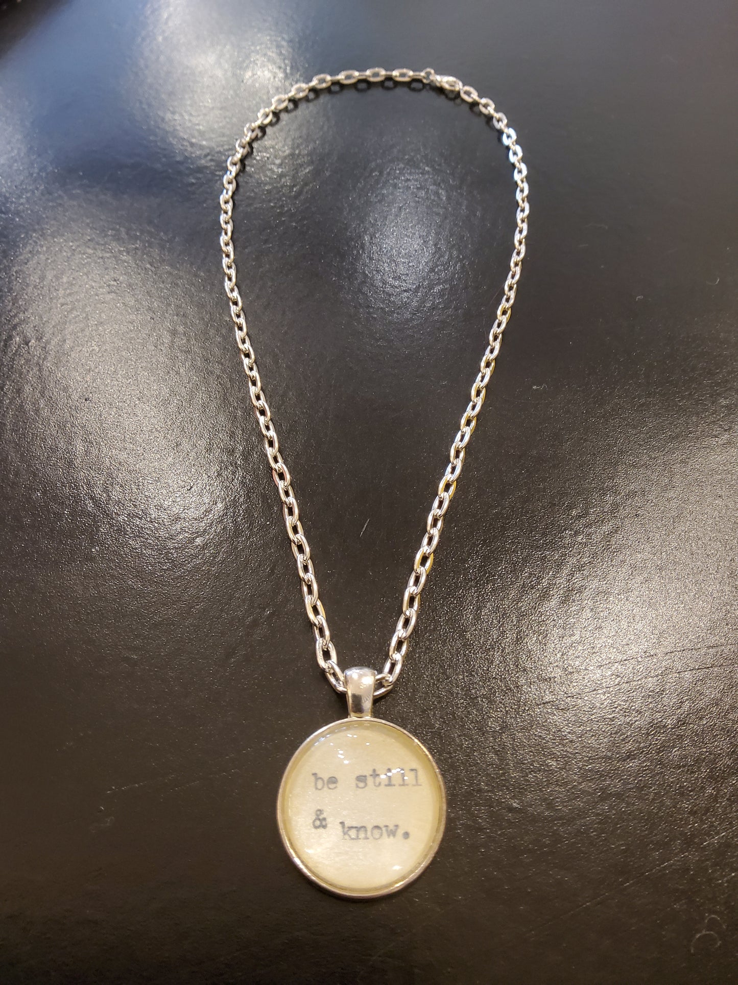 'Be Still and Know' Chunky Silver Necklace