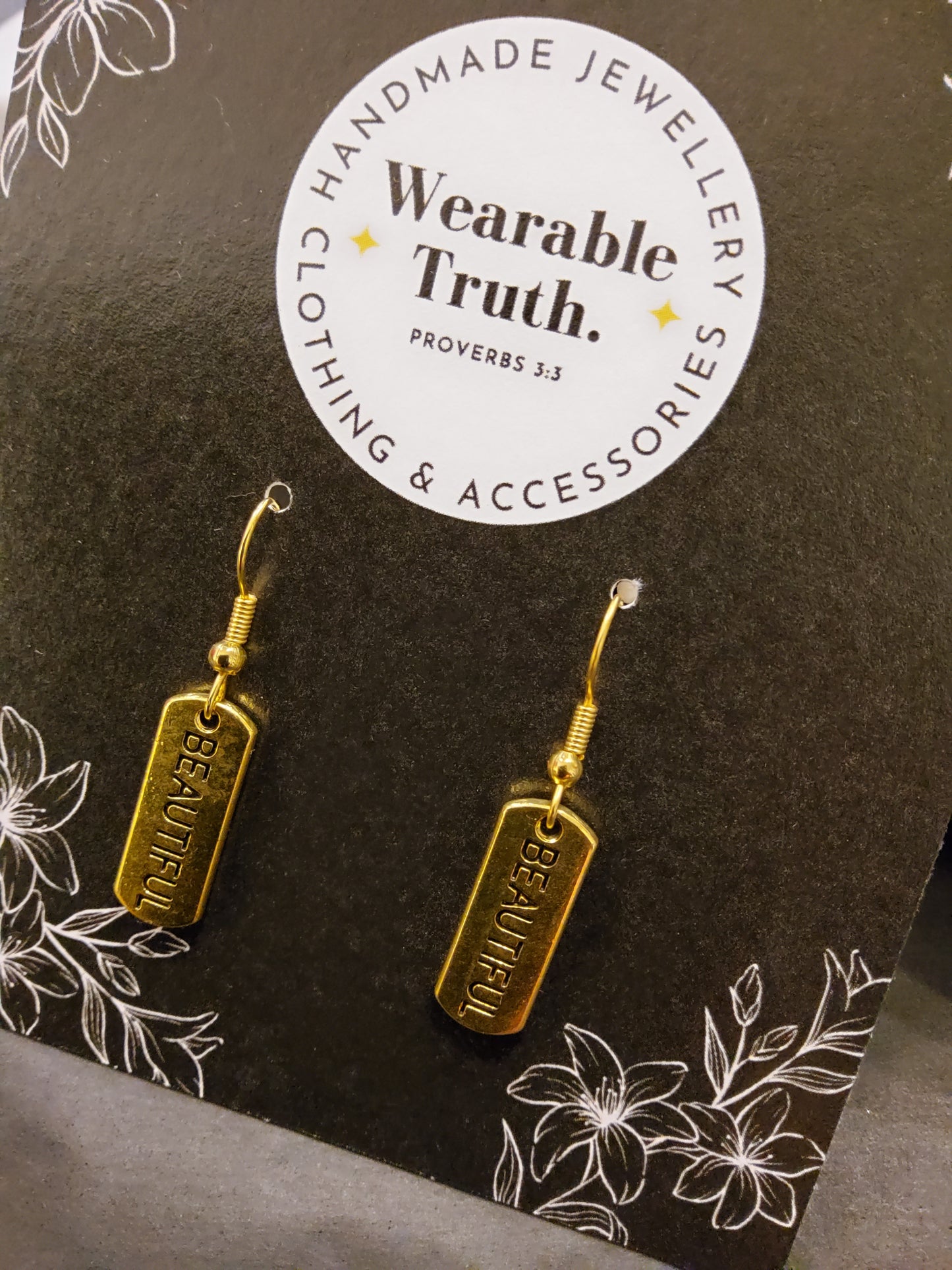 Wearable Truth Statement Word Earrings
