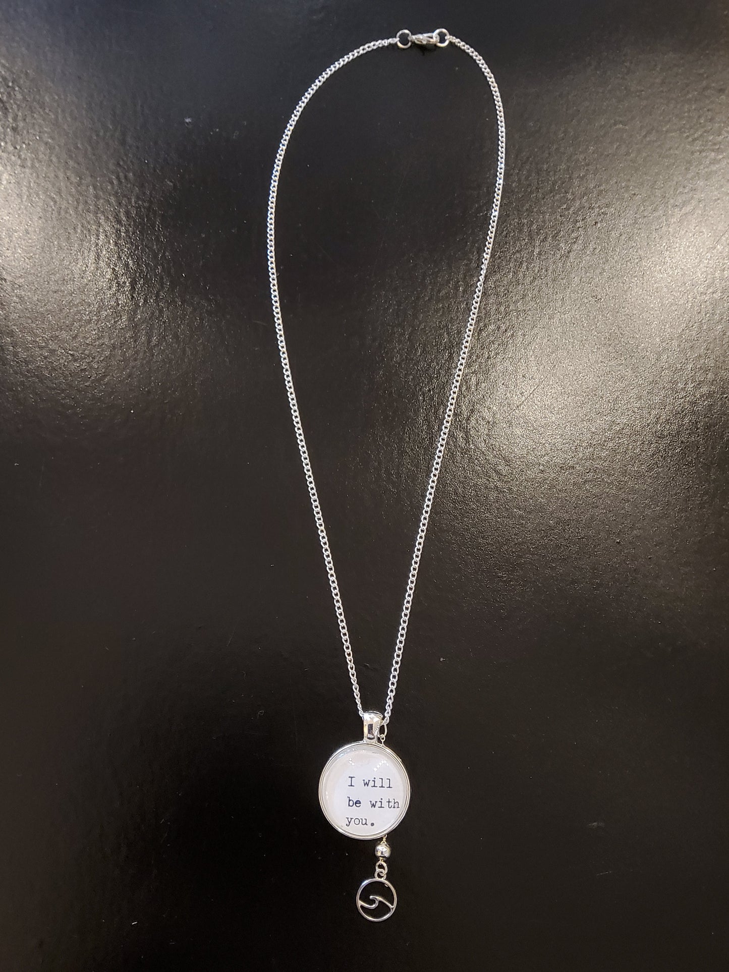 "I will be with you" Silver Necklace