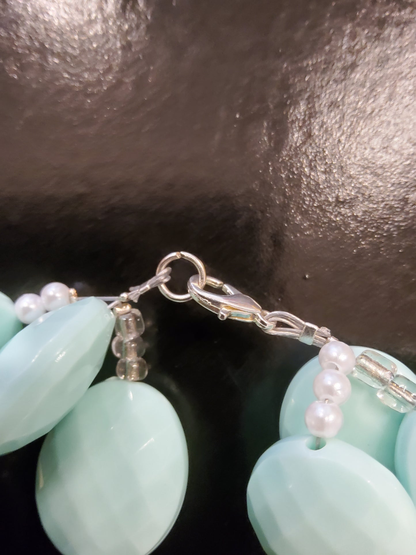 Mint Green Plaited Beaded Bracelet