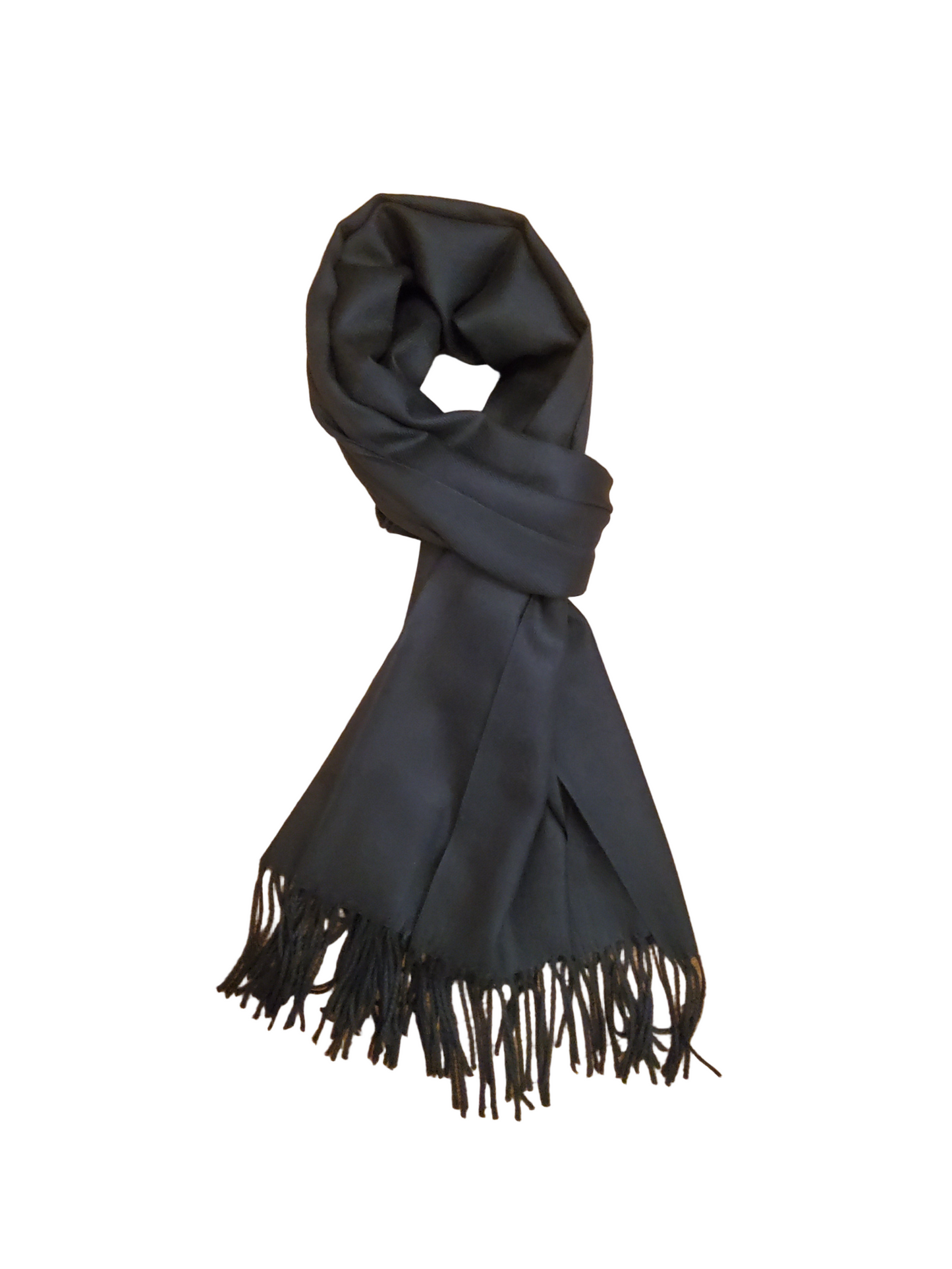 Black soft scarf with tassels