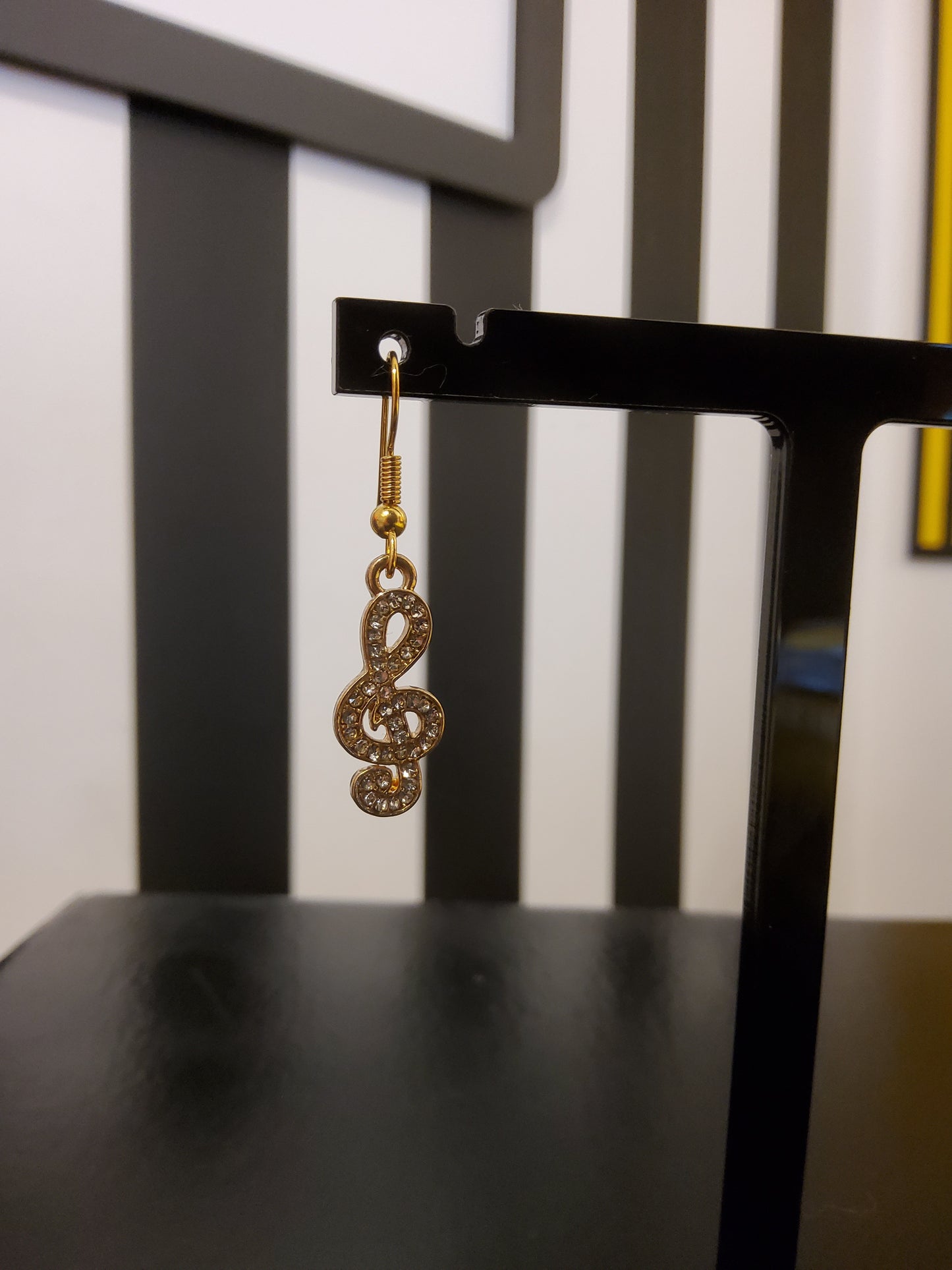 Treble Clef Diamante Earrings
