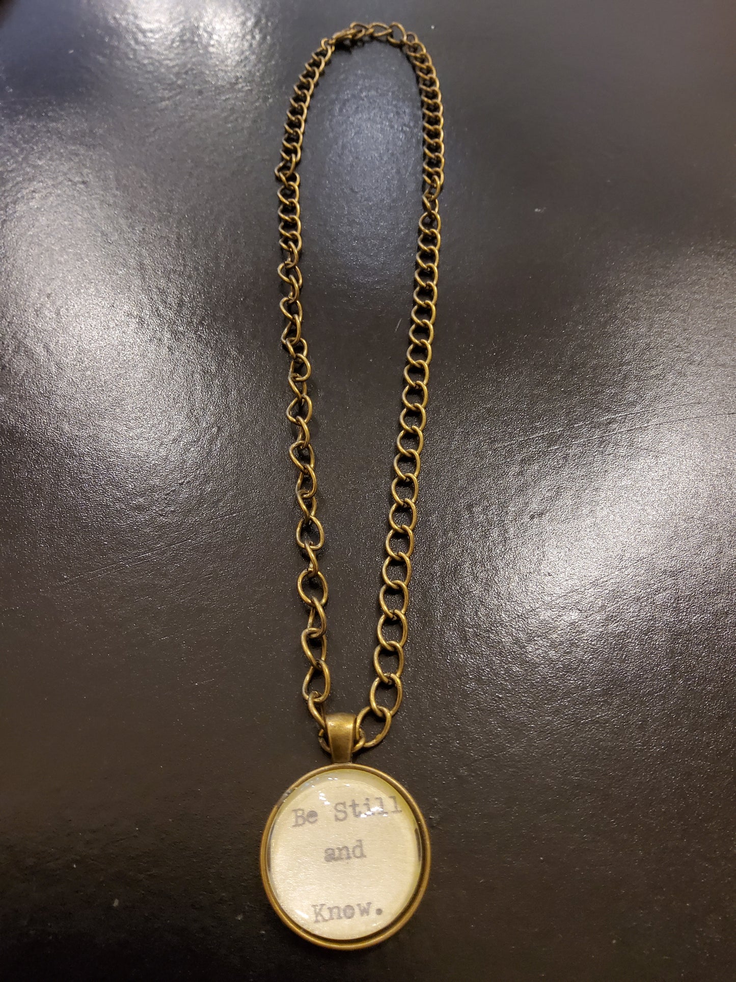 'Be Still and Know' Bronze Necklace