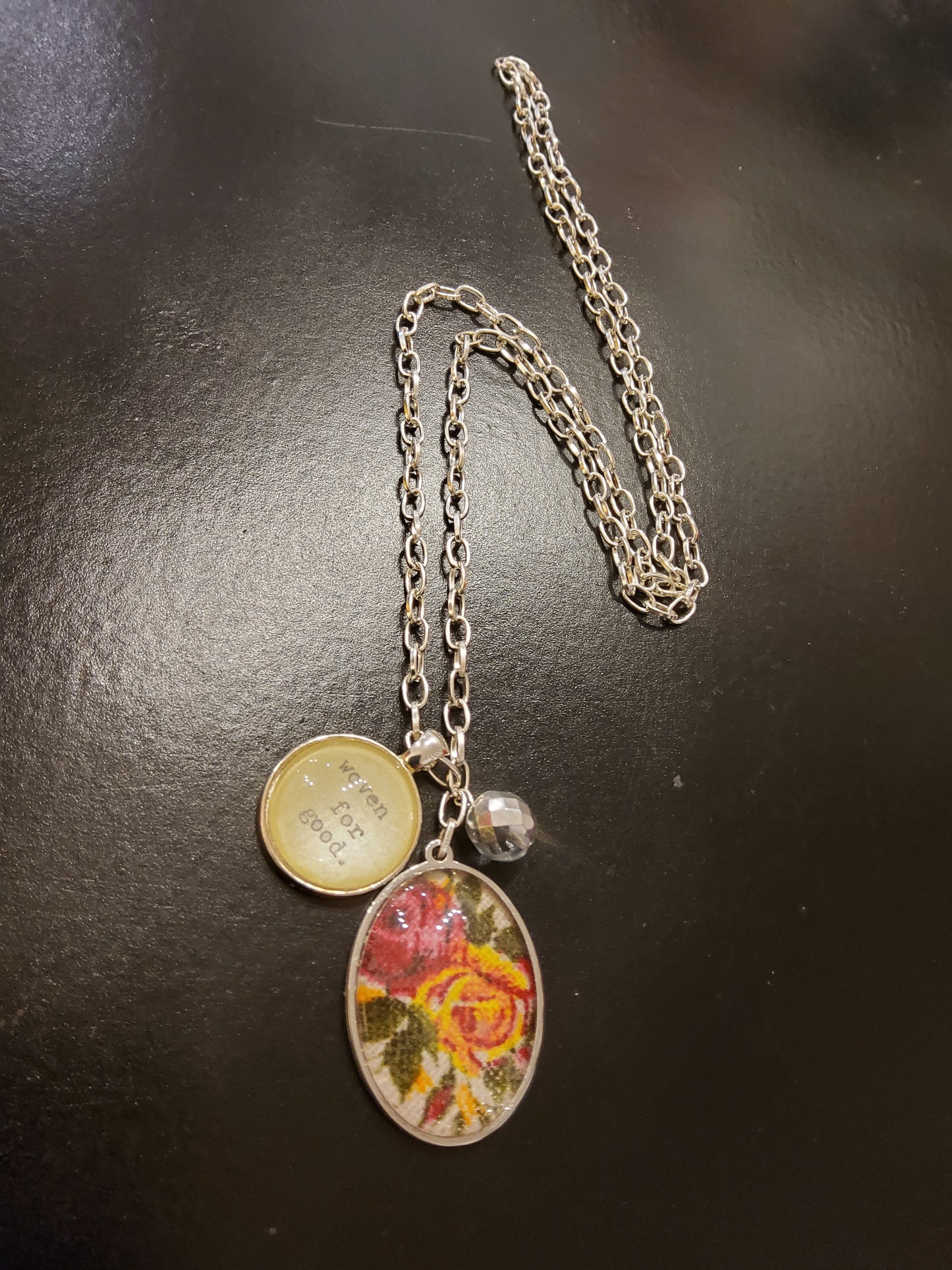 'Woven for good' Linen Floral Necklace