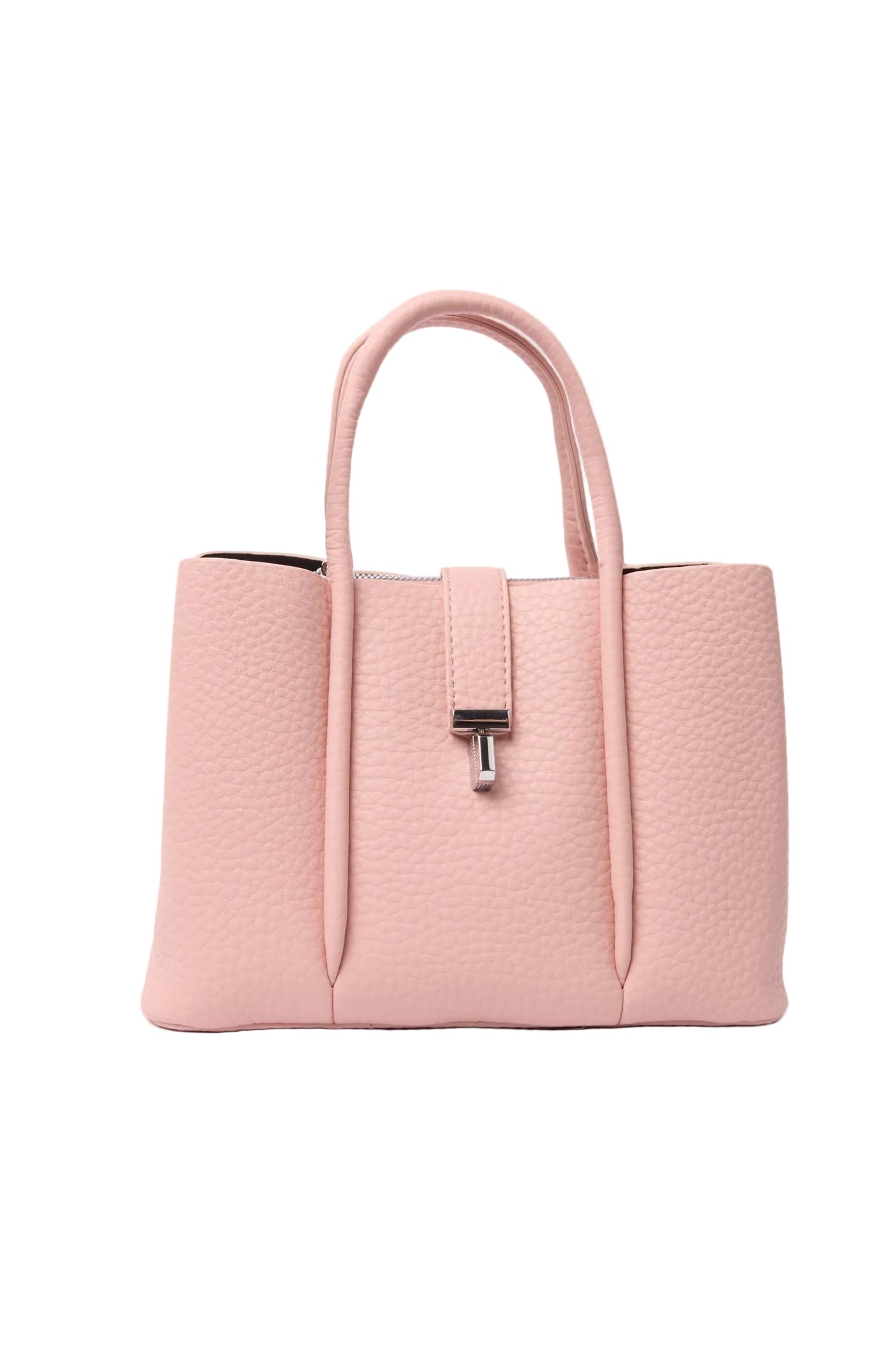 Pink Polkadot Scarf Faux Leather Handbag
