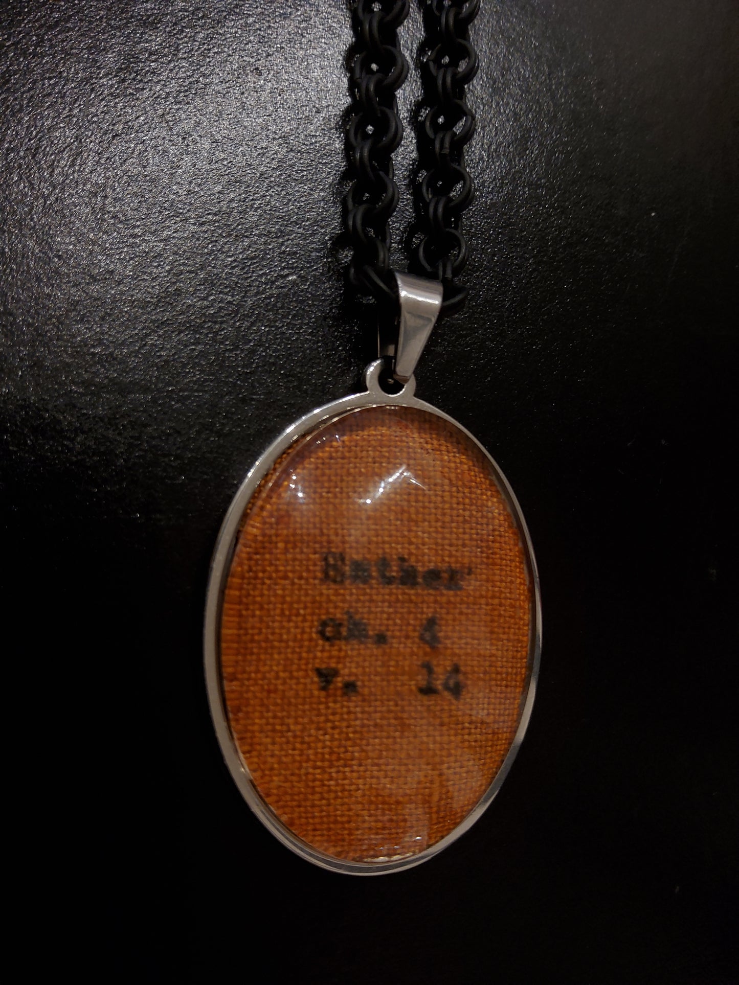 Esther 4:14 Orange Linen Necklace