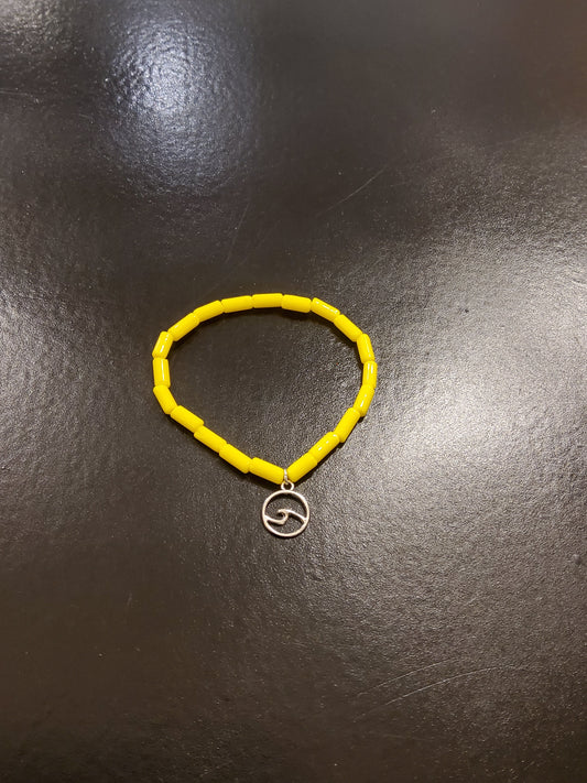 Wave Yellow Beaded Bracelet