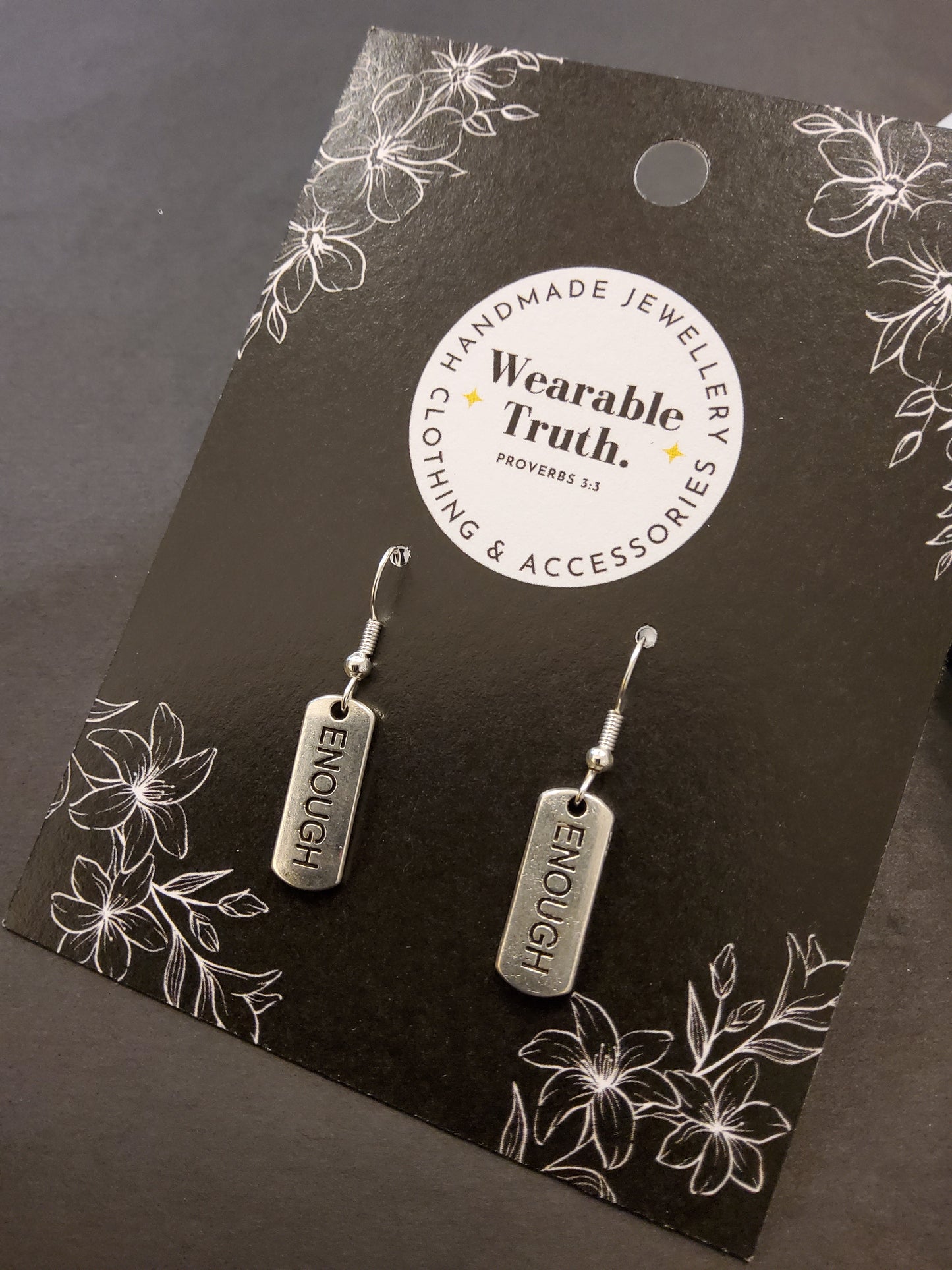 Wearable Truth Statement Word Earrings