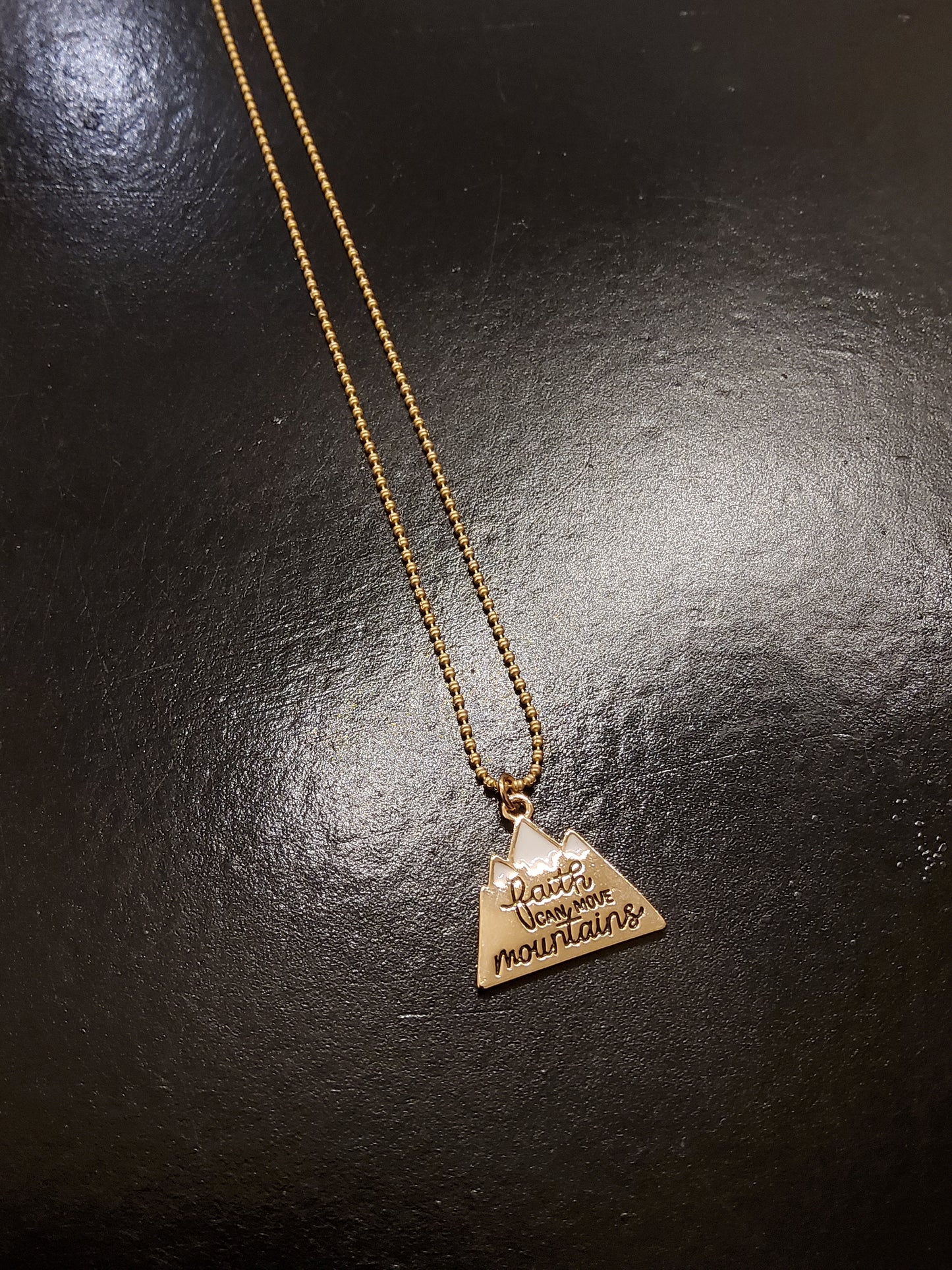 'Faith can move mountains' (Matthew 17:20) Gold Necklace