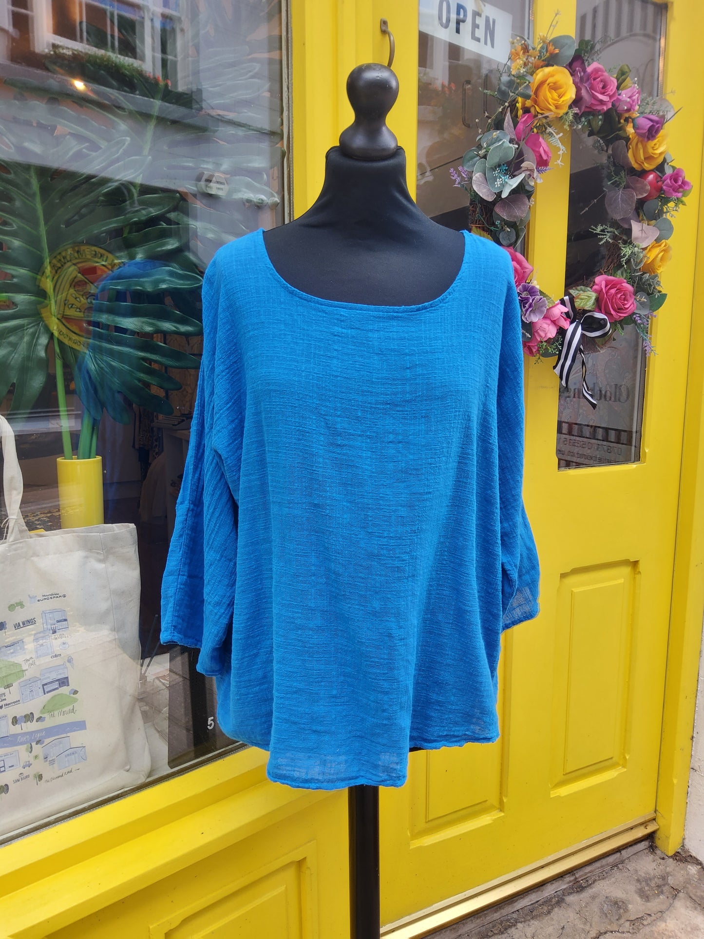 Cobalt Blue Loose Cotton Top