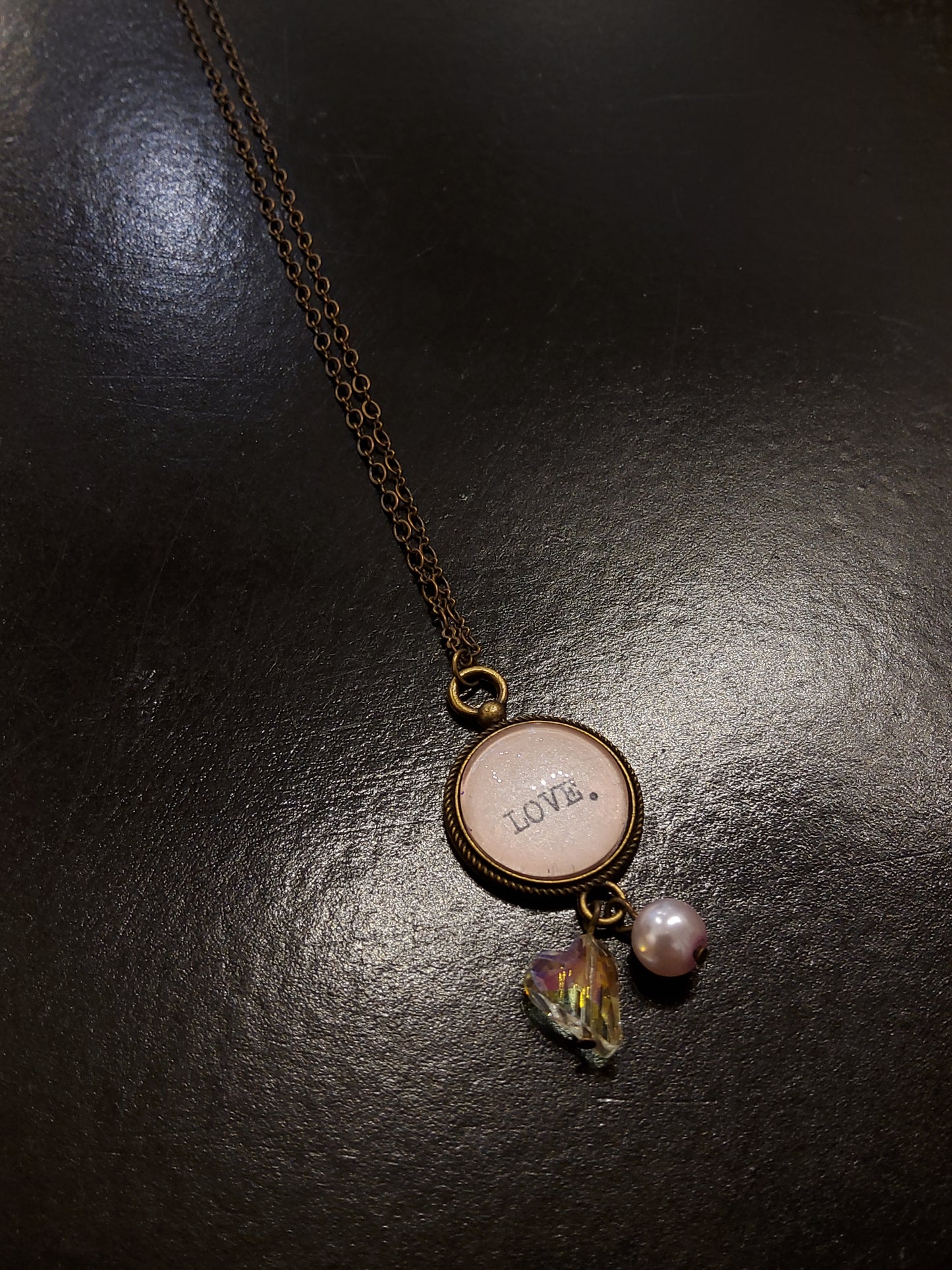 'LOVE.' Pink Pendant Necklace