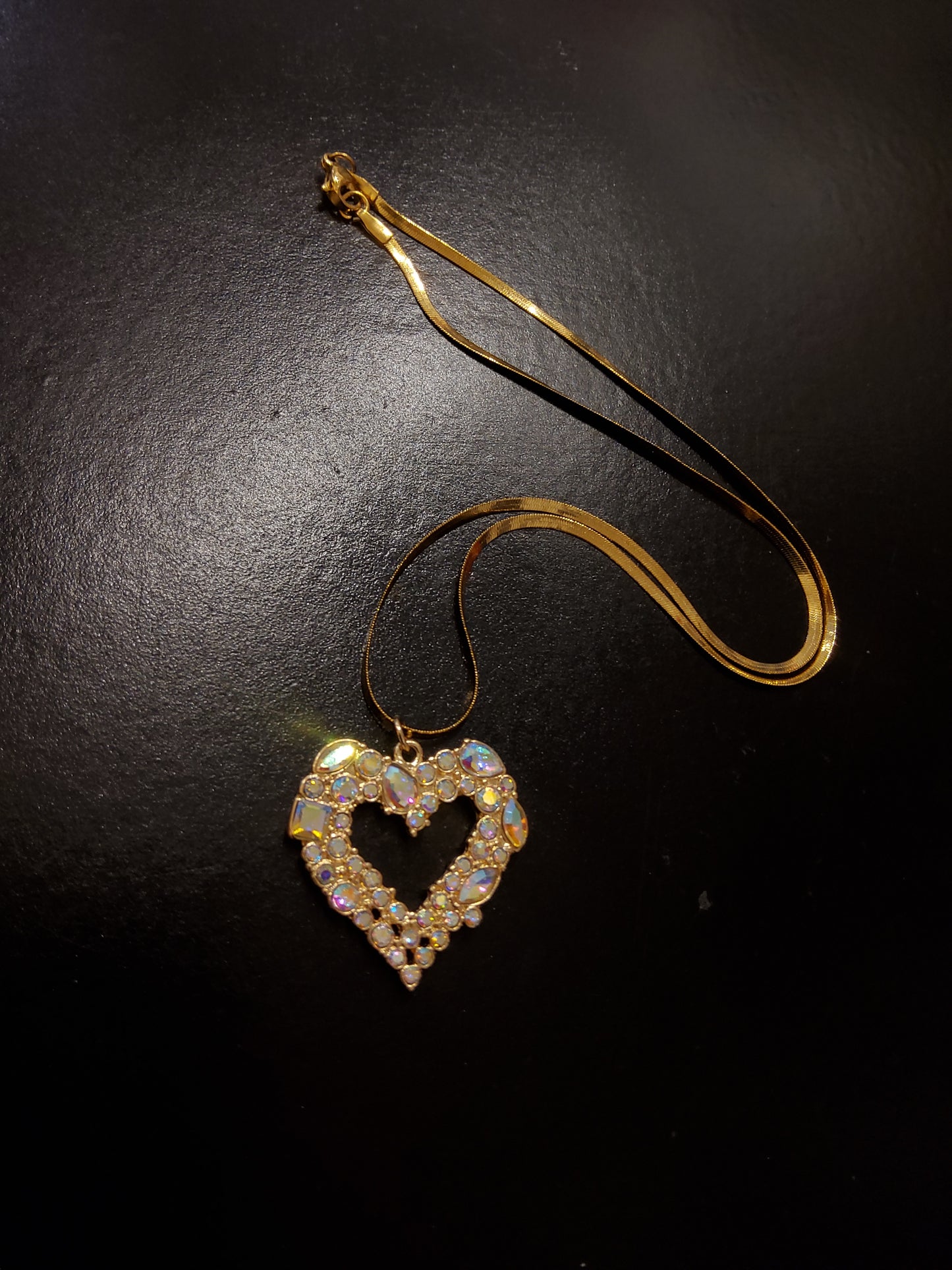 Diamanté Gold Heart Necklace