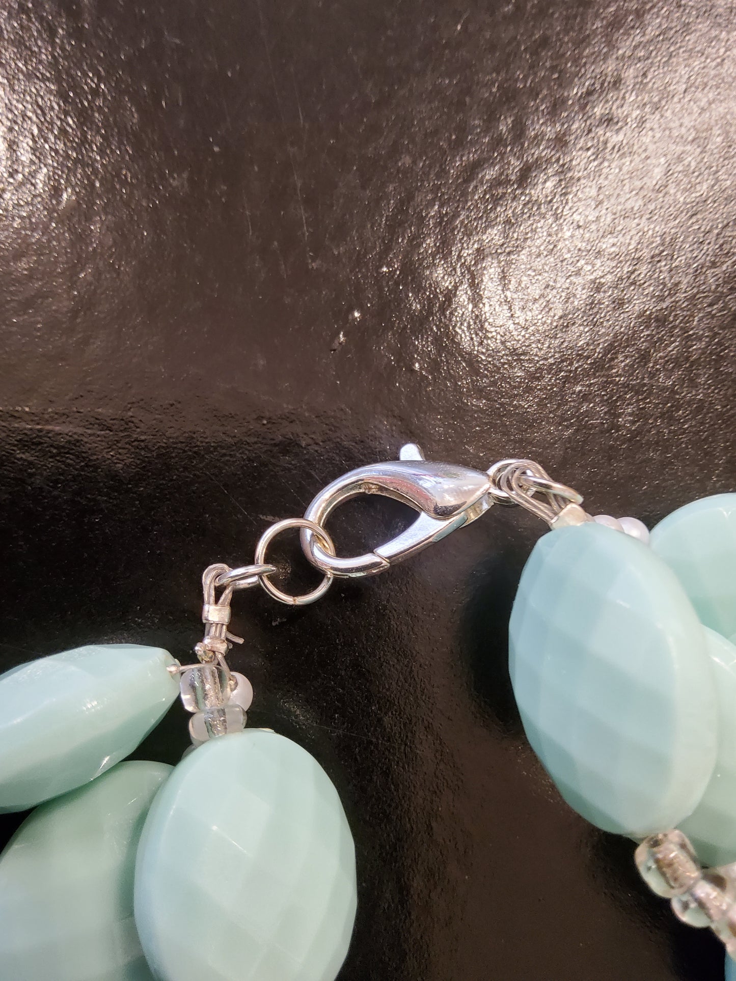 Mint Green Plaited Beaded Necklace