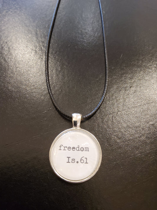 Freedom (Isaiah 61) Black Cord Necklace