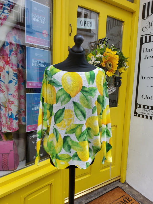 Lemon Print Lightweight Jumper
