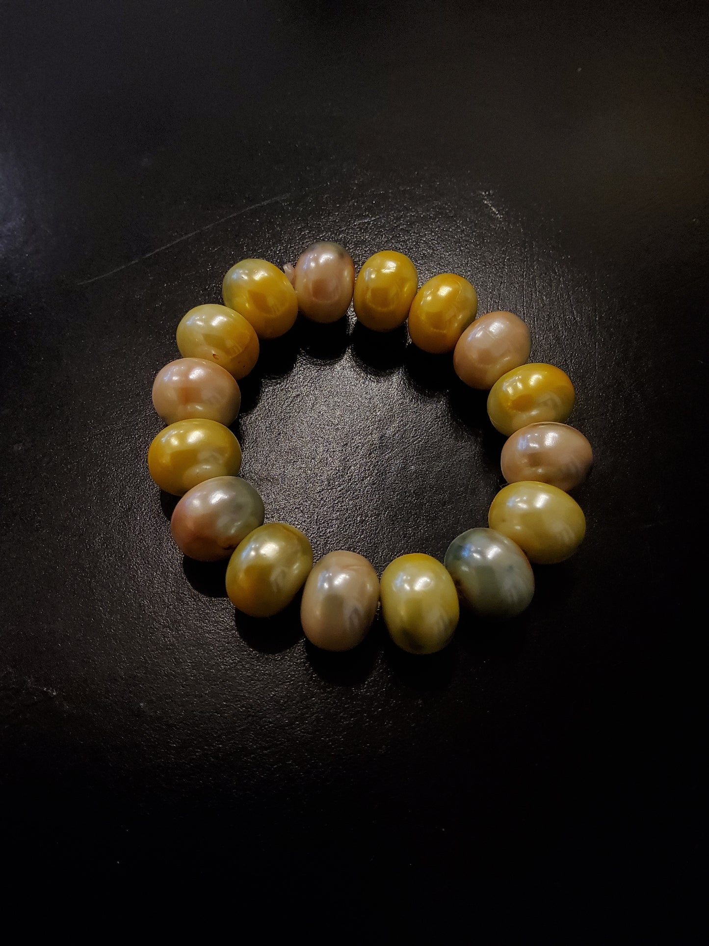 Green and Yellow Beaded Bracelet
