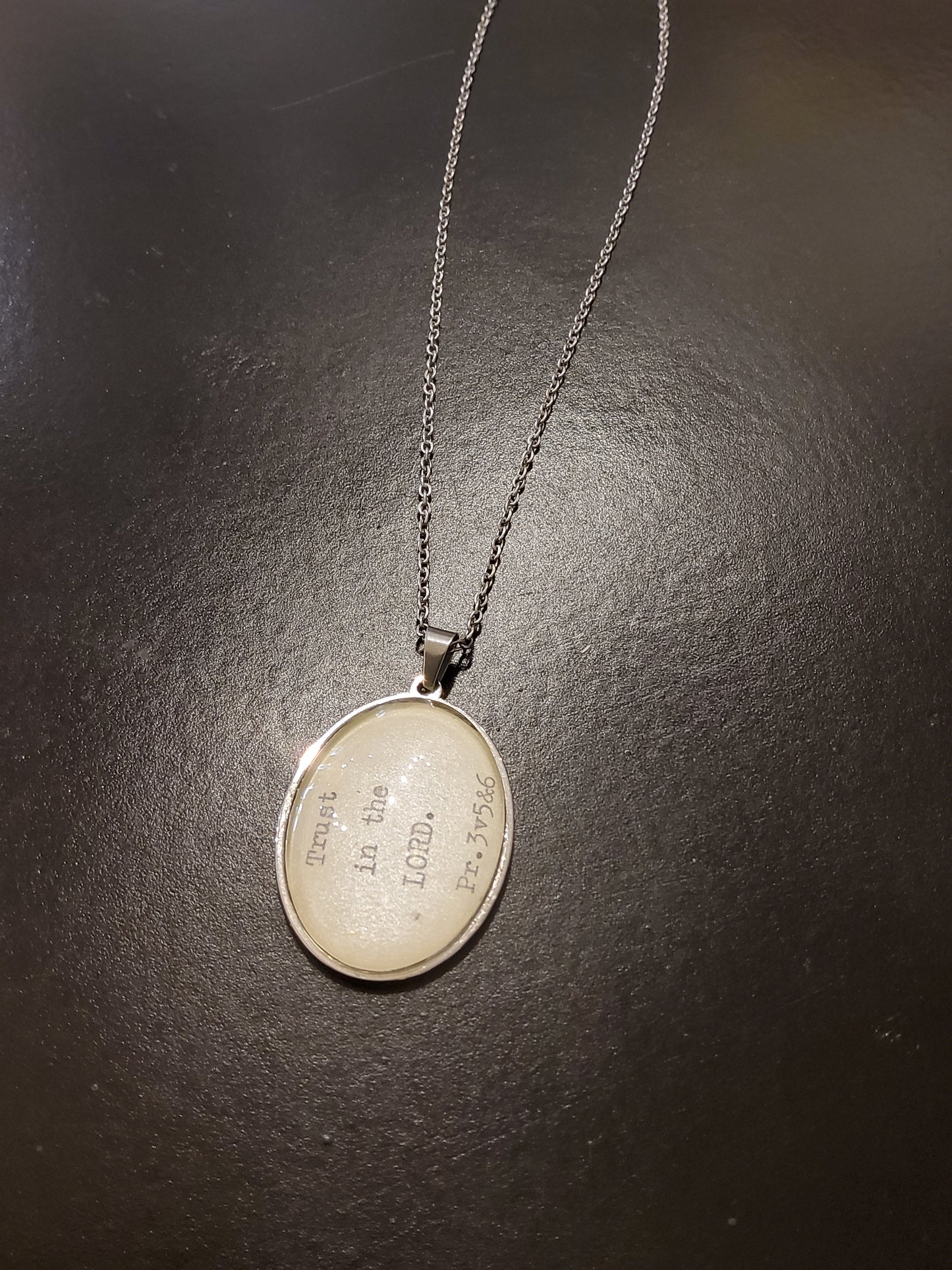 Proverbs 3:5-6 Silver Pendant Necklace