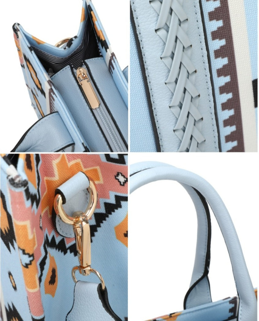 Light Blue Geometric Bag