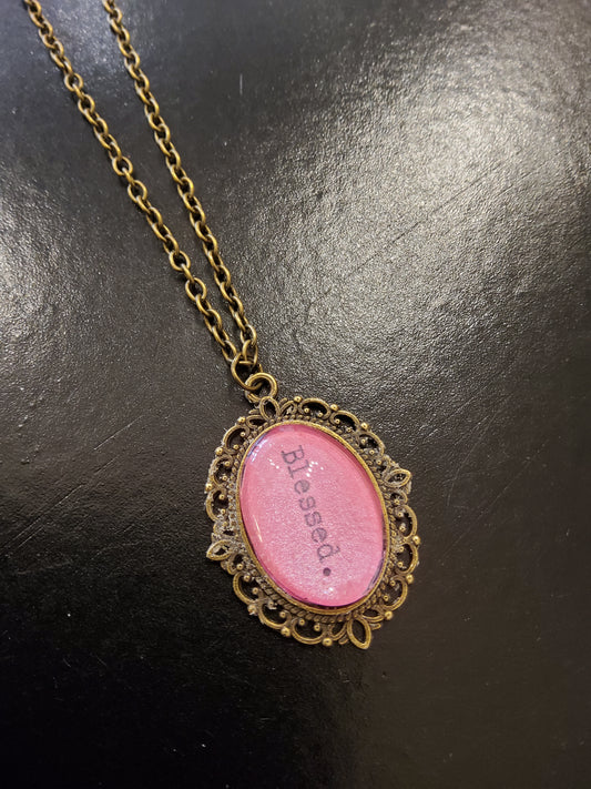 Pink Blessed Bronze Necklace