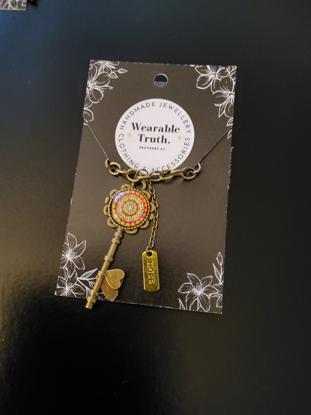 Hope Bronze Key Necklace