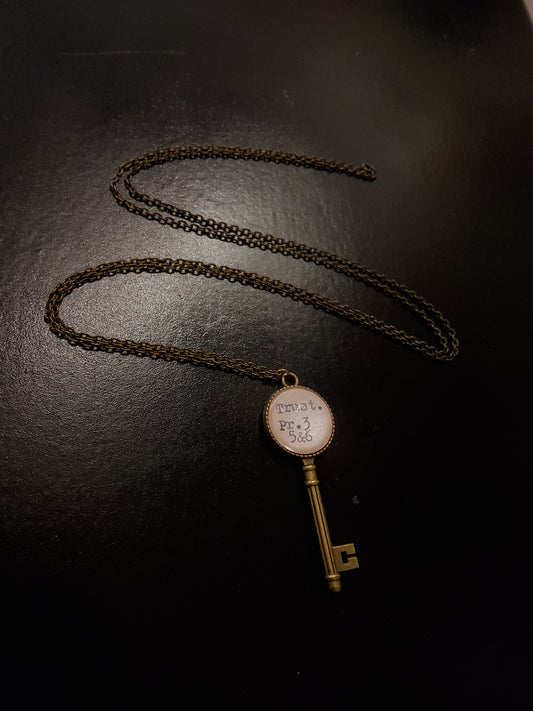 'Trust' Proverbs 3:5-6 Key Necklace