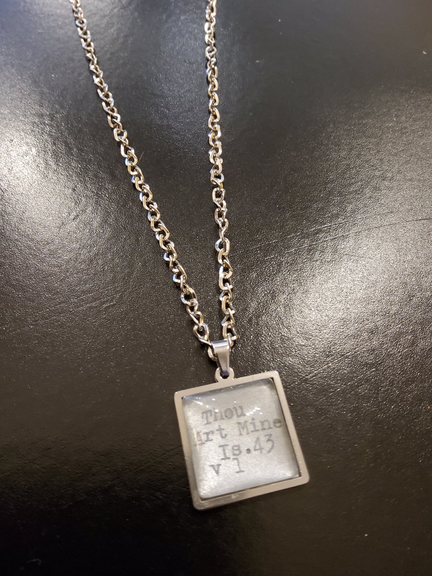 Thou Art Mine Square Pendant Necklace