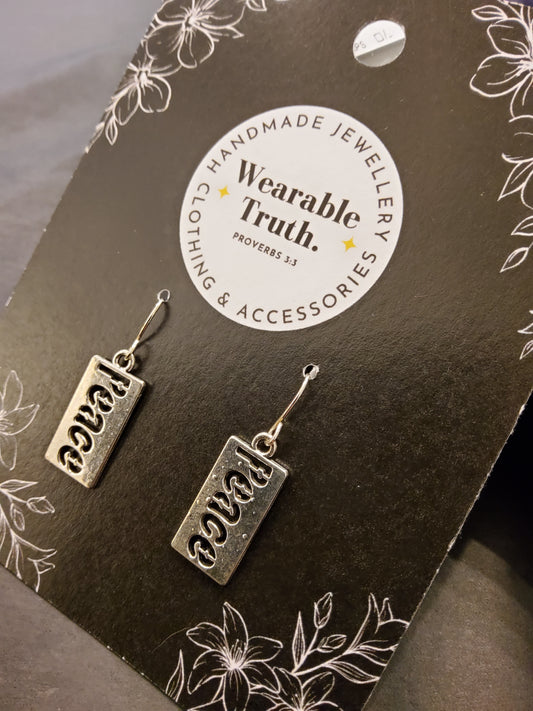 Wearable Truth 'PEACE' earrings