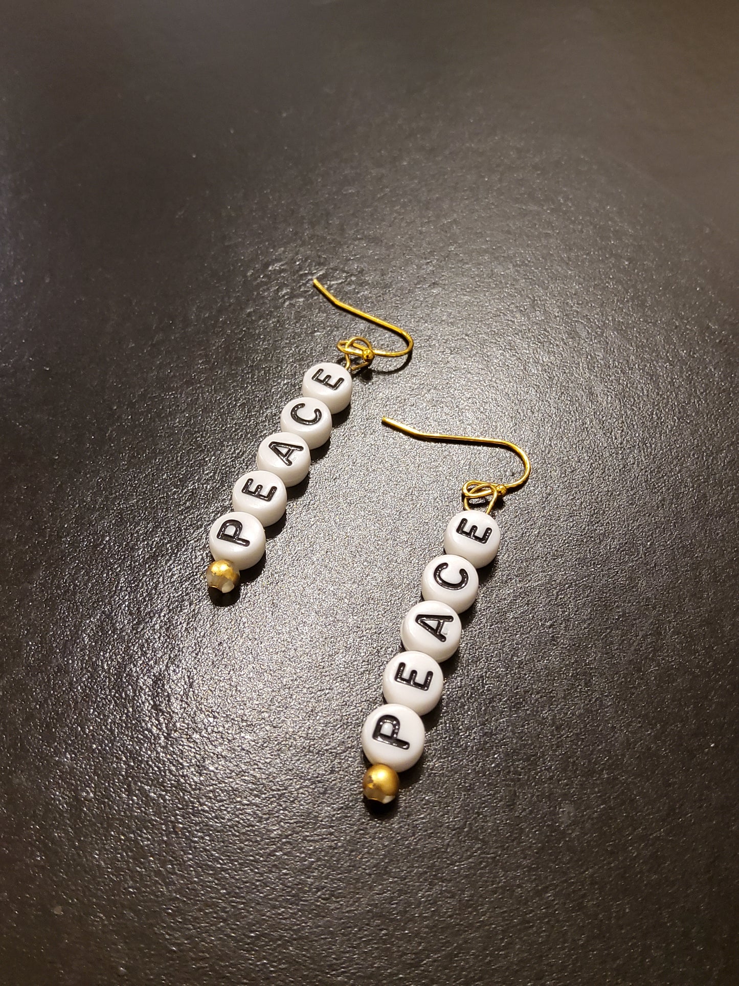 'PEACE' Beaded Earrings