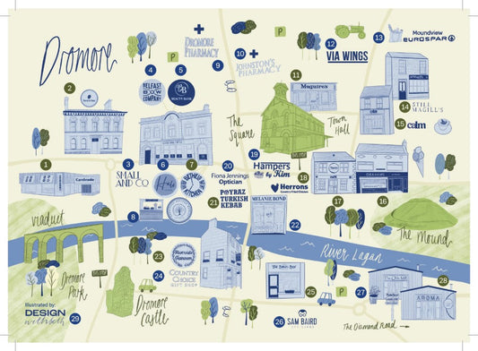 Unveiling Dromore's New Illustrated Map: A Celebration of Local Business!