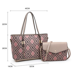 Pink & Black Patterned Bags (Small / Large)