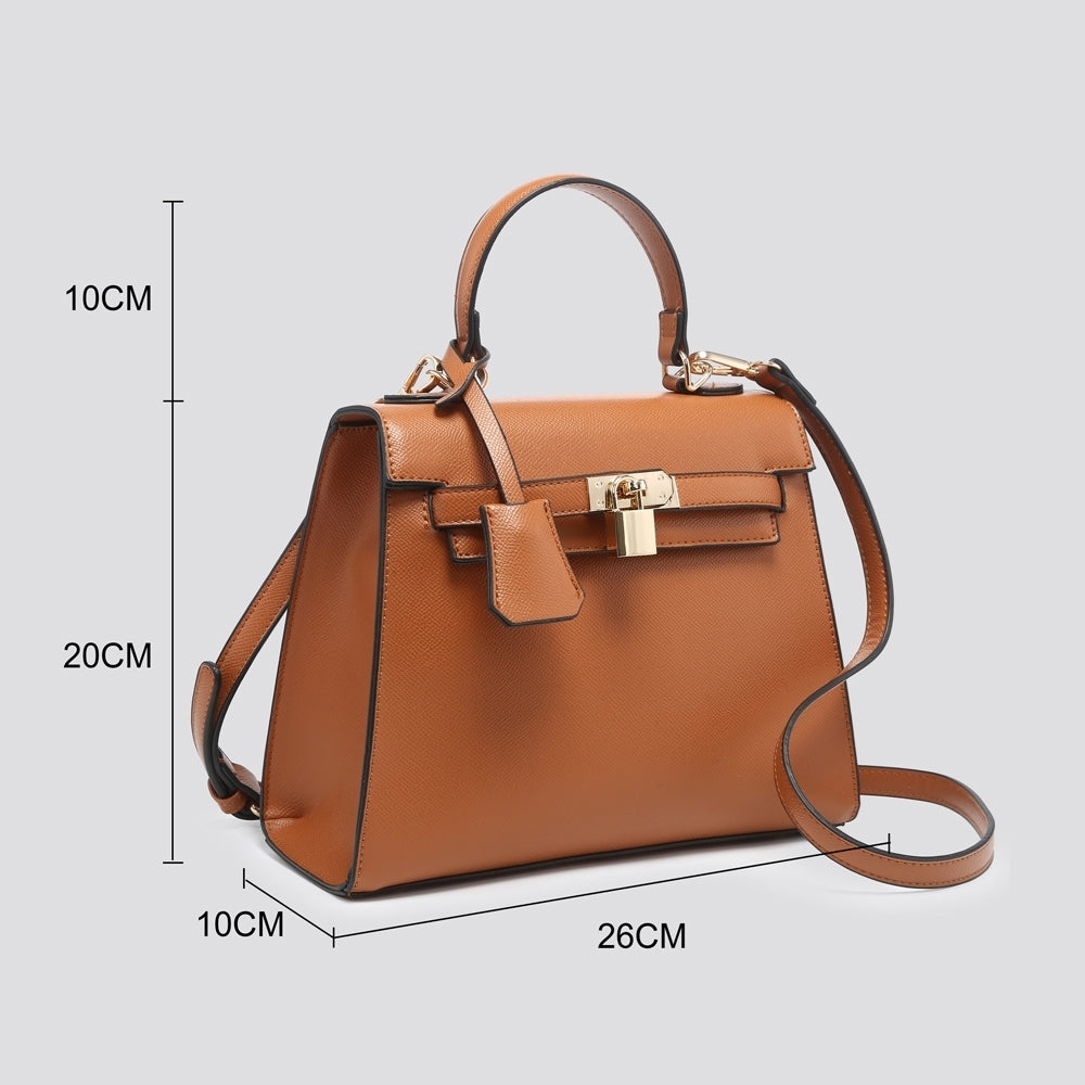 Detachable Lock Structured Tote Bag