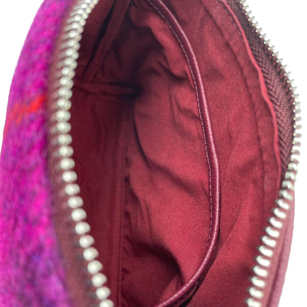 Harris Tweed Square Shoulder Bag Purple Check